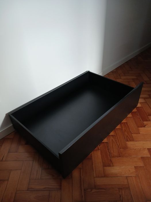 4 gavetões pretos para cama MALM IKEA
