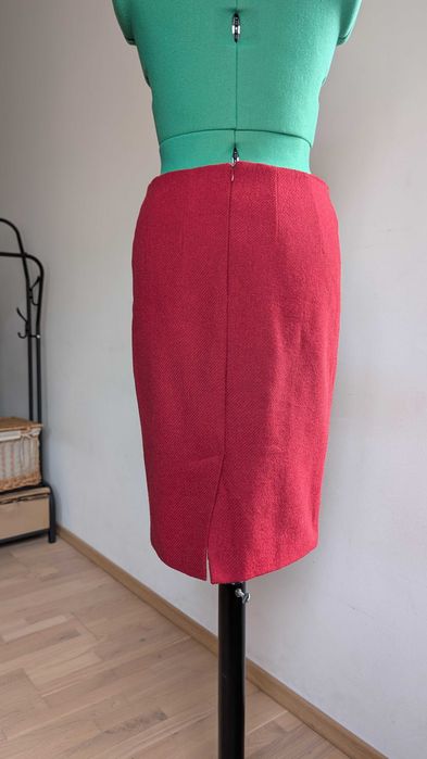 Boden British Tweed by Moon – Czerwona Spódnica Wełniana, Klasyk