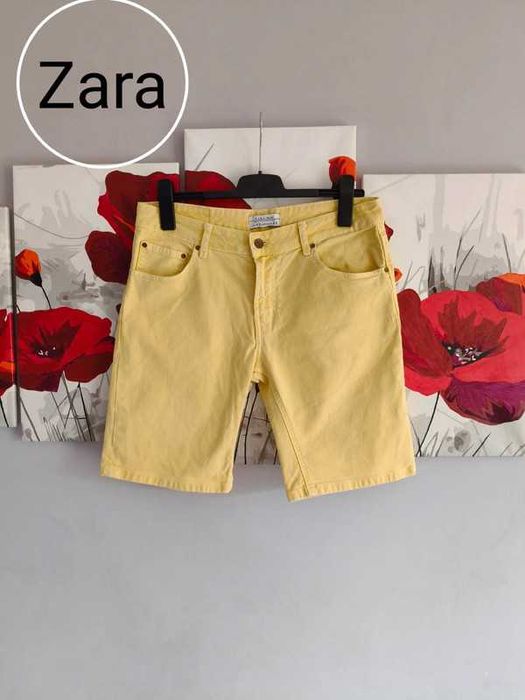 Spodenki Zara męskie żółte rozmiar 42 na lato summer casual men