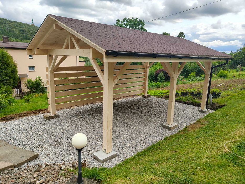 Wiata 6x5,9m Altana Garaż Producent Każdy wymiar Drewno KVH