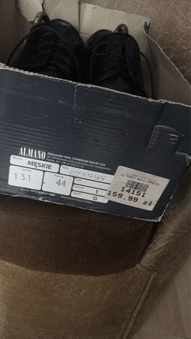 Buty skórzane męskie , eleganckie Almano r. 44/29