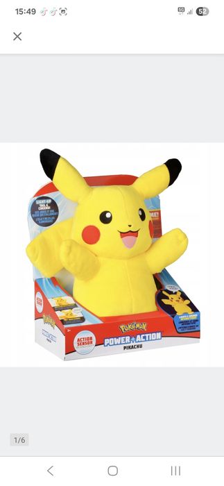 Duza maskotka swieCaca grajaca pokemon PIKATCHU 35CM