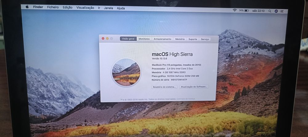 MacBook Pro 13" Apple | 320GB | Carregador incluído