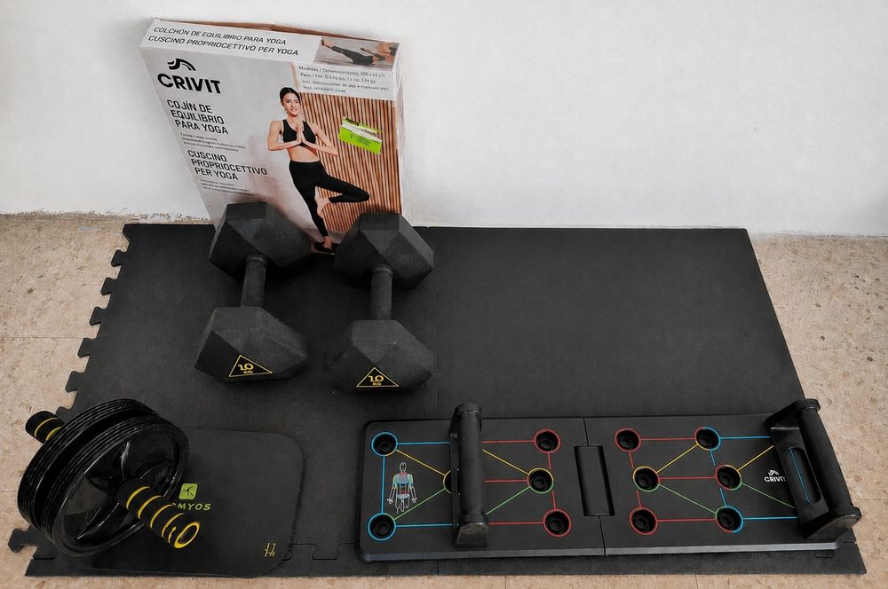 Conjunto para treinos (halters/flexões/abs)