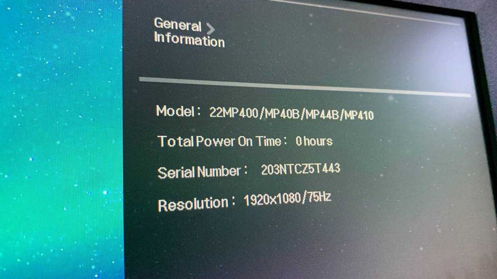 Monitor LG 22MP410-B — NOVO