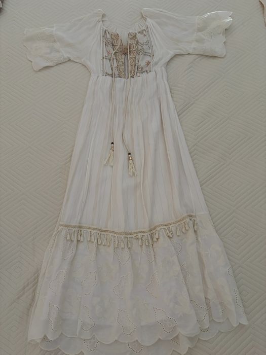 Vestido branco novo bordado ingles amamentacao