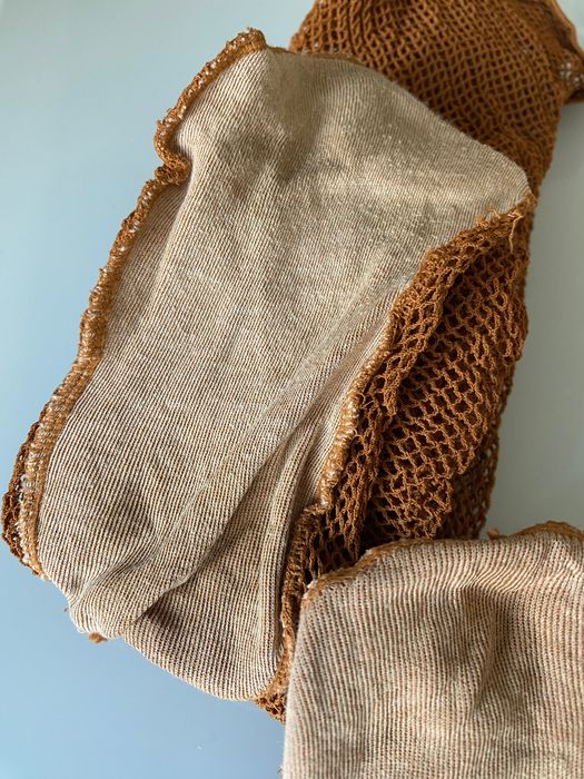 Колготки-сітка з хлопковою п‘ятою, р.S