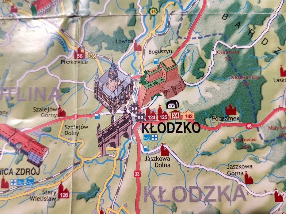 Mapa atrakcji turystycznych - Ziemia Kłodzka
