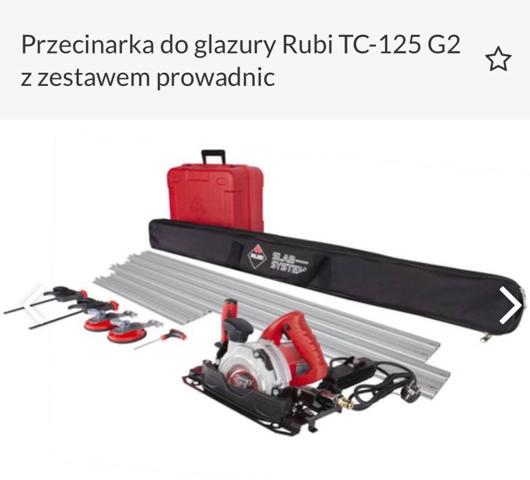 Przecinarka do glazury TC 125 + zestaw prowadnic
