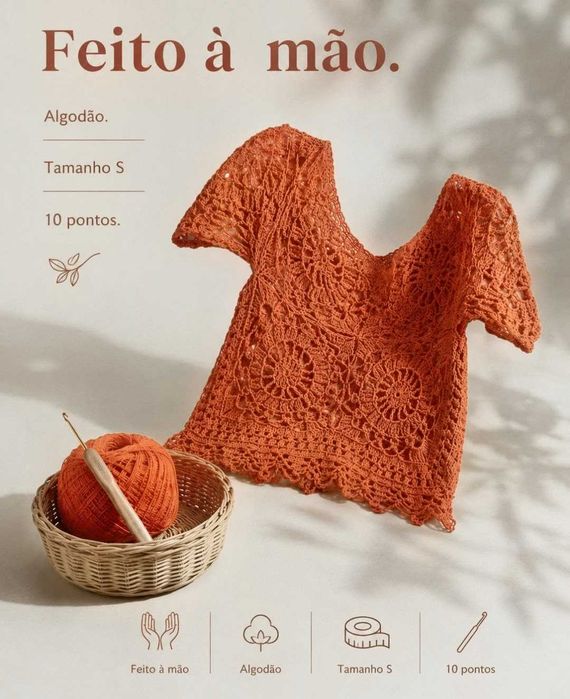 Roupa feita à mão em cochet e tricot