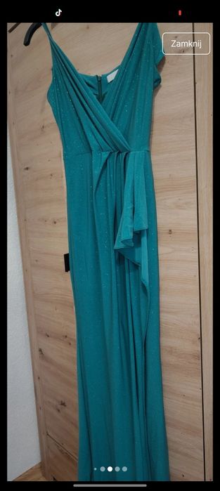 Sukienka weselna wieczorowa długa z rozcięciem