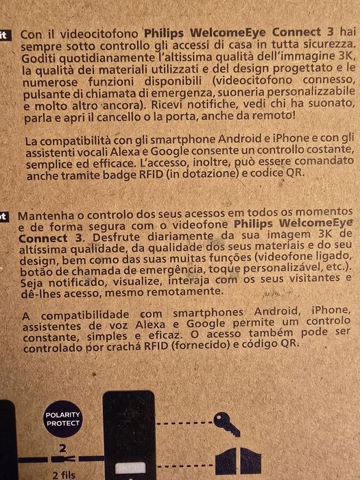 Vídeo porteiro Philips welcomeeye connect 3