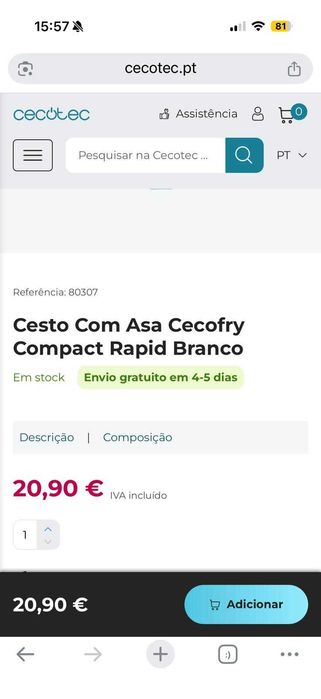 Air fryer usado Cecotec