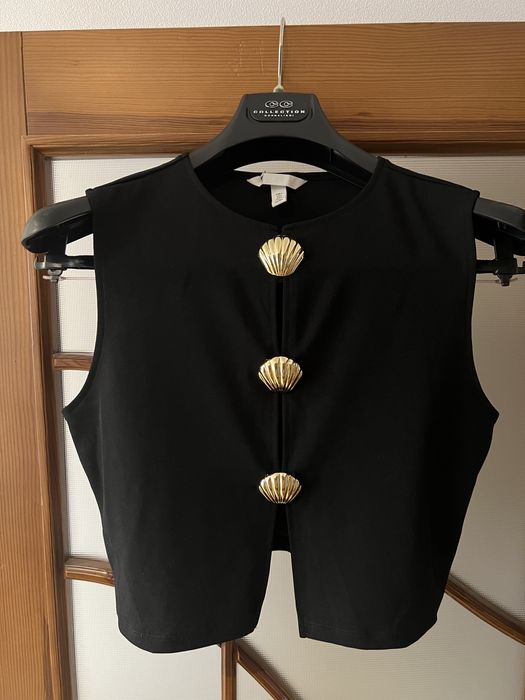 Чорний шикарний жилет h&m