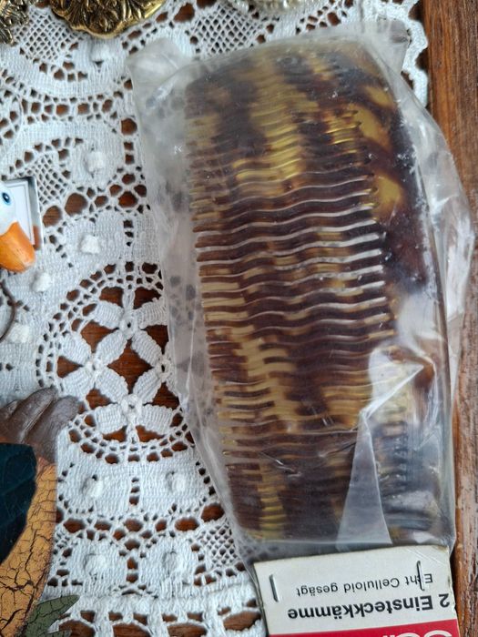 Niemieckie spinki grzebyki vintage nowe