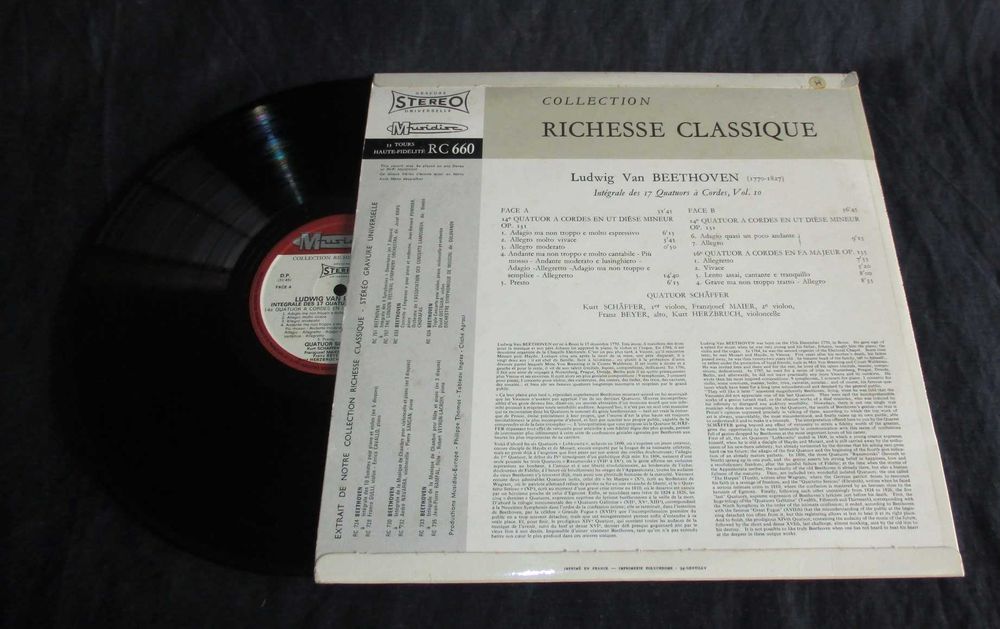 Disco LP Vinil Intégrale des 17 Quatuors à Cordes vol 10 Beethoven