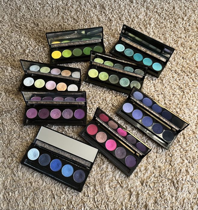 Inglot cienie do powiek paletki 8szt duży zestaw cieni do powiek