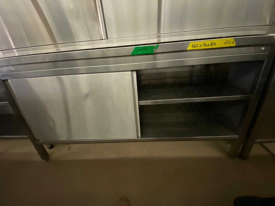 Bancada inox 2 portas + prateleira ao meio