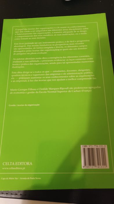 Livro "Teorias da Organização e da impresa" de Marie-Georges