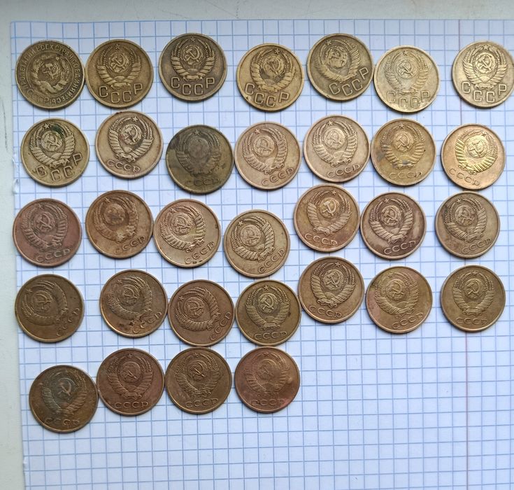 Продам монеты 3 копейки СССР до реформы и после