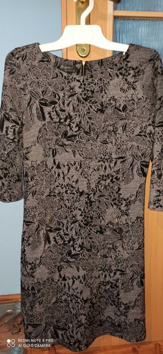 Sukienka czarna żorżeta , dzianina 40 42