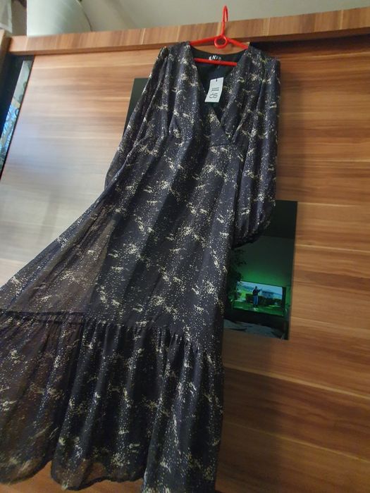 Answear Lab maxi sukienka L bakłażan