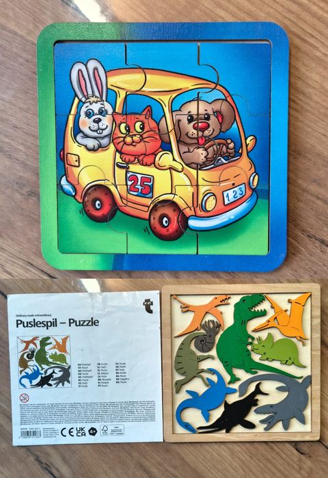 Дитячі пазли картонні, дерев'янні