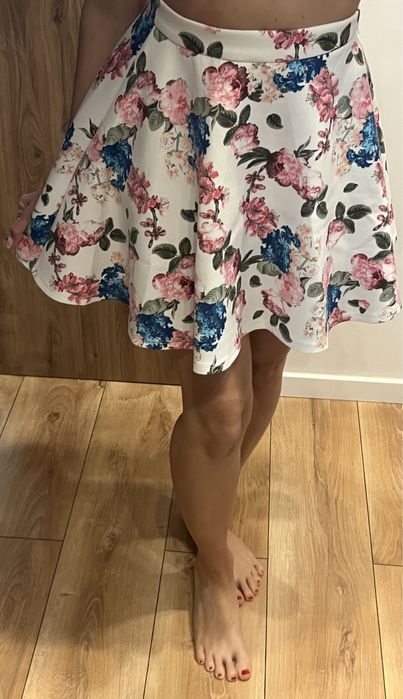 Spódnica boho kwiaty XS
