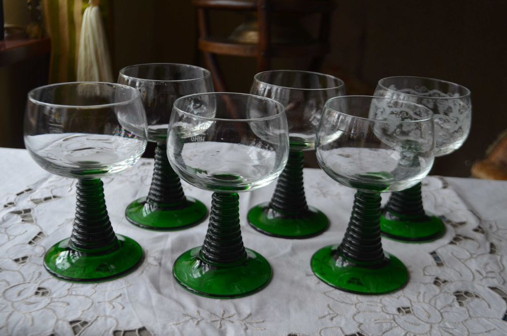 5 sztuk kielich lampka szkło vintage