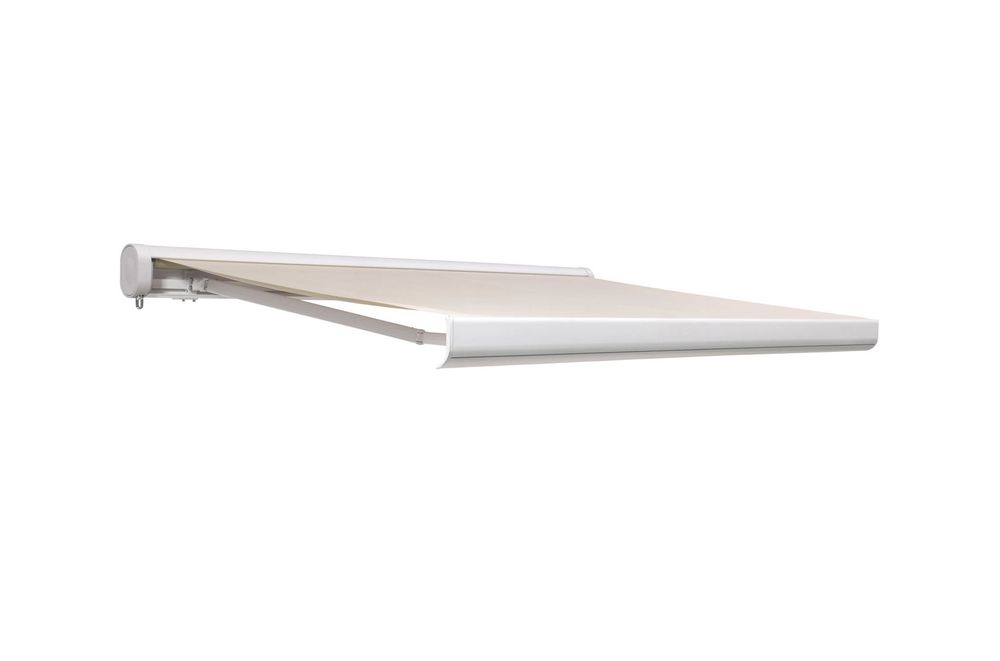 Toldo novo manual caixa integral branco 3.95x3 m tela bege da Naterial.