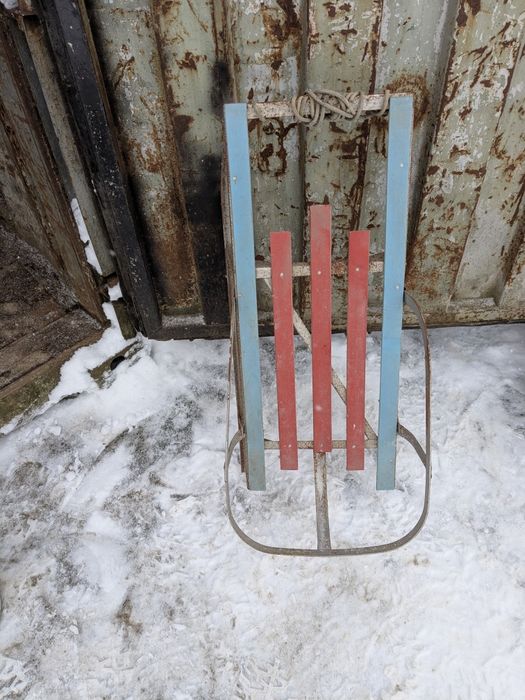 Санки дитячі сталеві зі спинкою