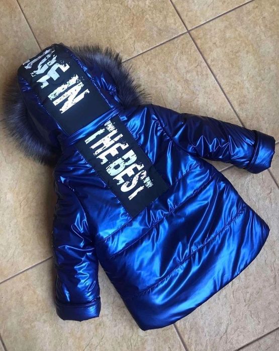 Красивая зимняя детская куртка,курточка унисекс с красивым мехом 116 р