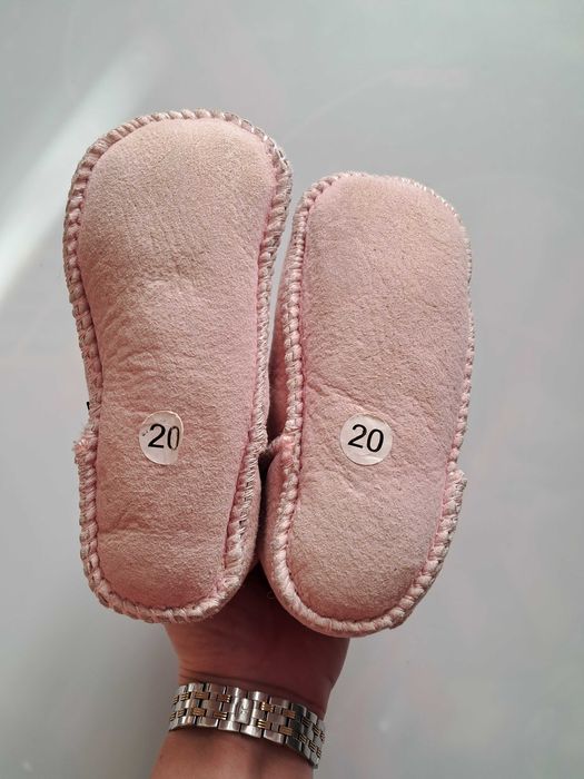 Super skórzane buciki, owcza wełna, ciepłe, miękka skóra r. 20