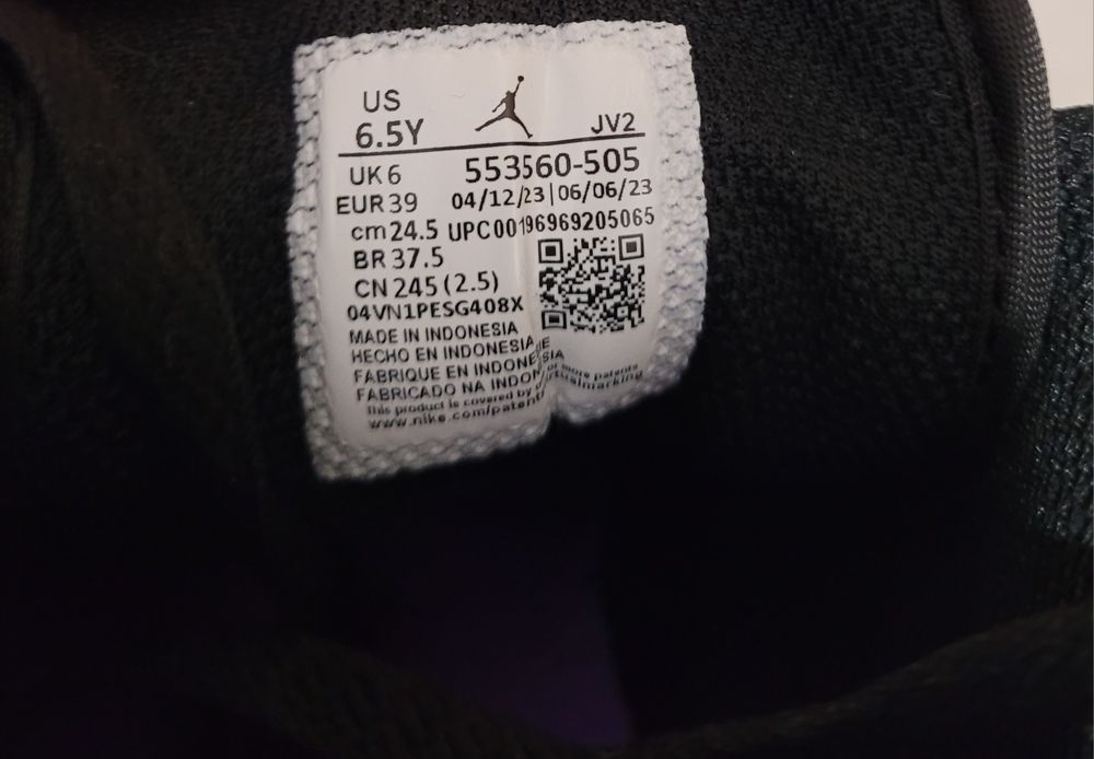 Nike Air Jordan 1 low (GS) purple venom r. 39