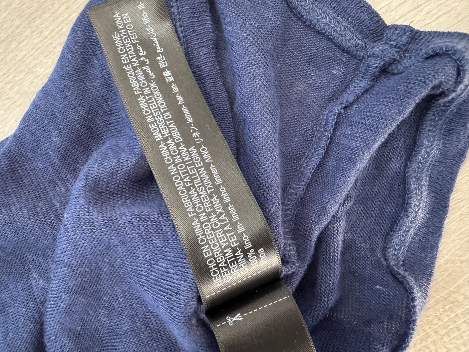 Футболка блуза лляна льон льняна синя massimo dutti S