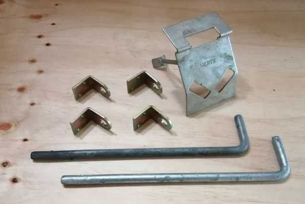 Ogranicznik opór stoper do bram bramowy + 2 rygle - ocynk