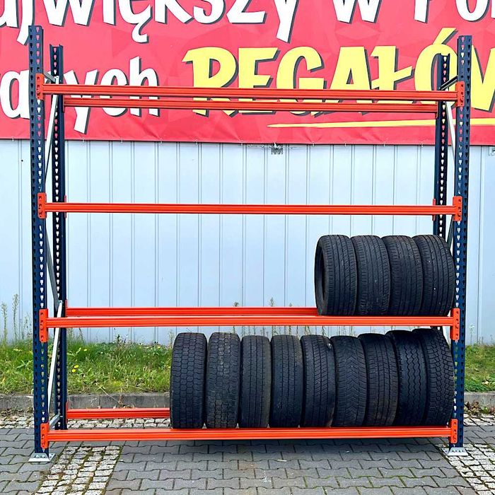 Regał na opony do warsztatu, H-280 cm, L-330 cm