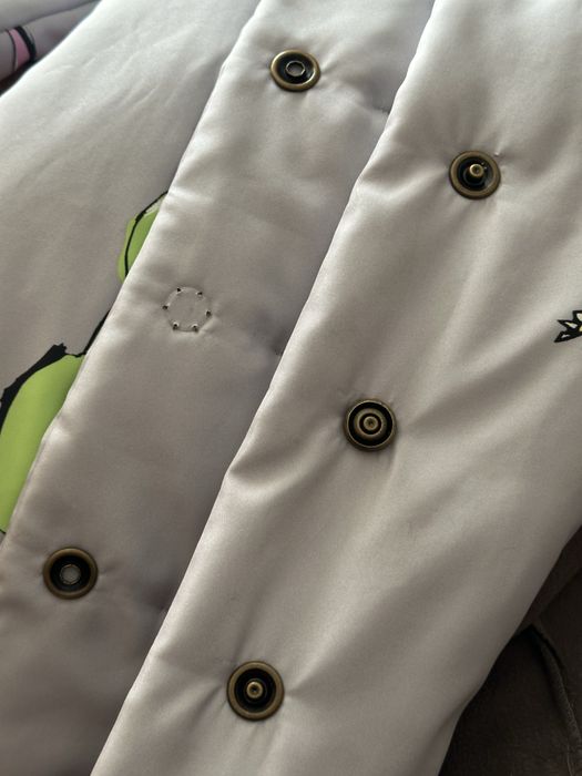 Утеплений дизайнерський пуховик lev.i.rosa з динозаврами розмір с