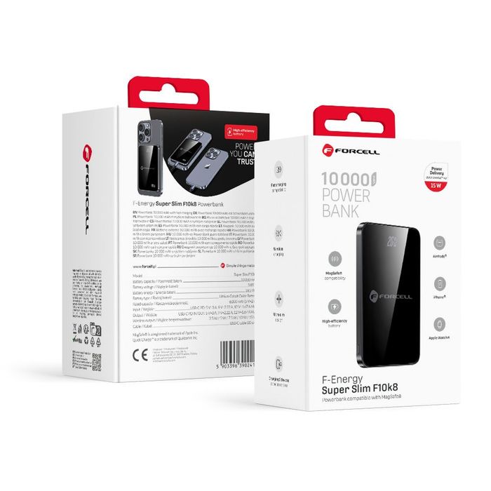 Powerbank indukcyjny Forcell SuperSlim F10K8 Czarny