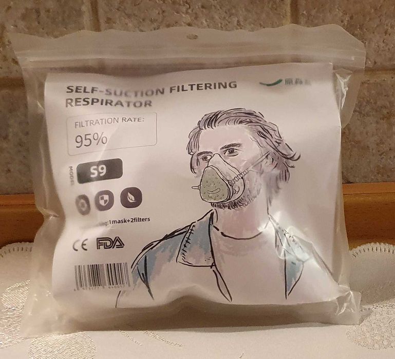 Maseczka ochronna S9 KN95. Wielorazowa. Nowa, z wymiennymi filtrami!