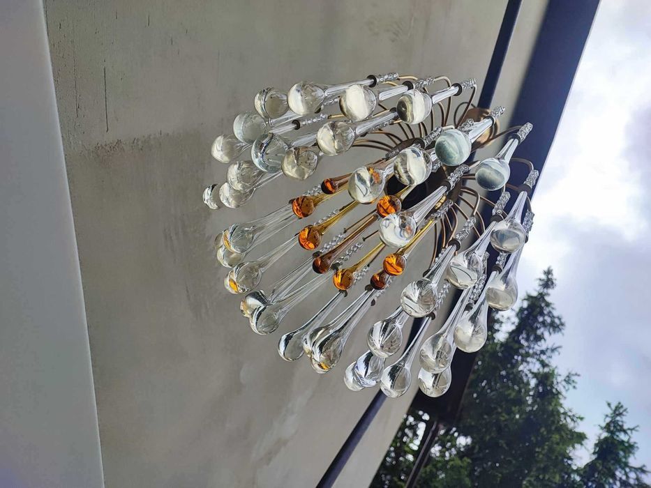 Żyrandol,Murano Massive,mosiężny,lata 70 ub.wieku