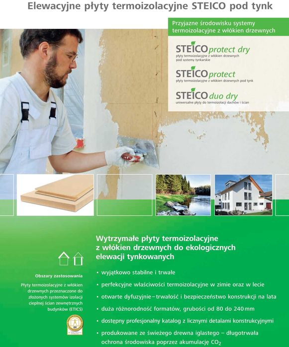 Elewacyjne płyty termoizolacyjne STEICO pod tynk - Steico Protect Dry
