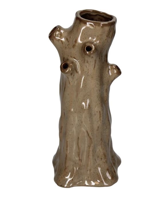 Wazon z pnia drzewa, kamionka, 12,5x12x25 cm