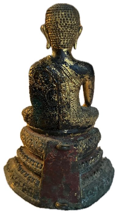 Buda bronze c/ folha ouro - Antiguidade