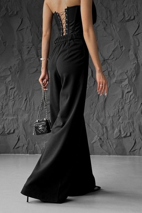 Жіночі чорні брюки палаццо розмір XXXL