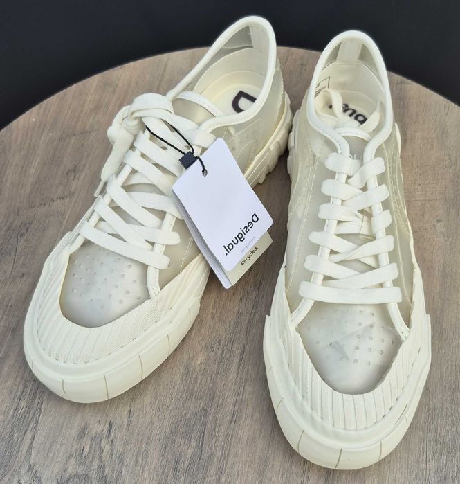 Desigual sneakersy damskie - kremowe 40