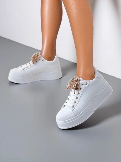 2 KOLORY 36 37 38 sneakersy 39 40 41 trampki na platformie z motylkiem