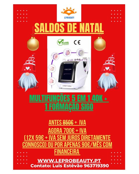 Multifunções 5 em 1: Radiofrequência + Vácuo + Cavitação + Curso dgert