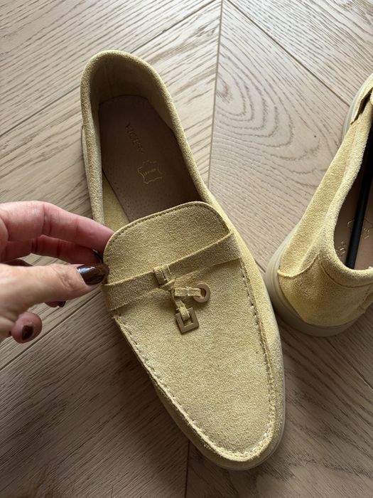 Mokasyny miodowe 40 nowe wkladka skora naturalna