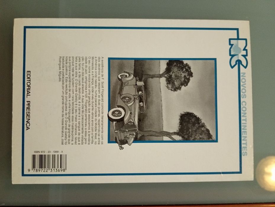 O grande Gatsby 	F Scott Fitzgerald	- Excelente Estado ! Como novo!!